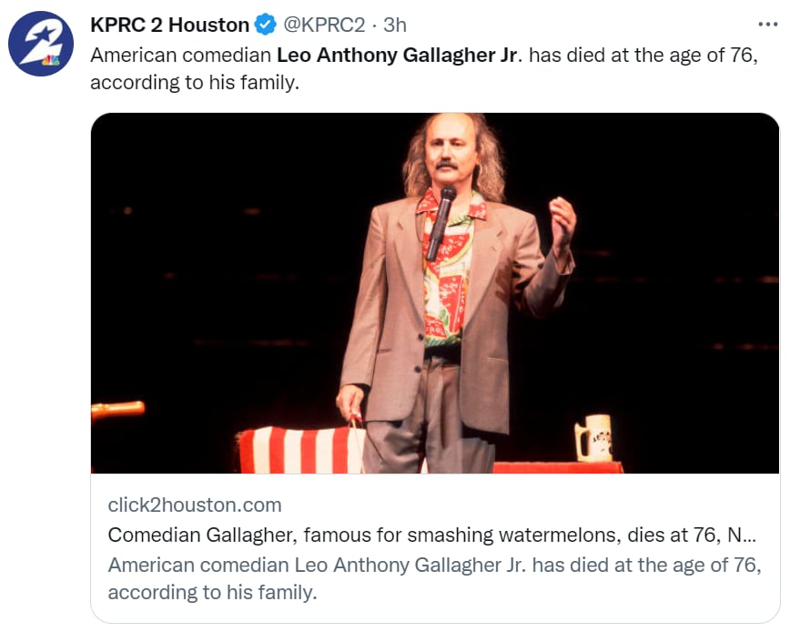 Muere comediante Gallagher