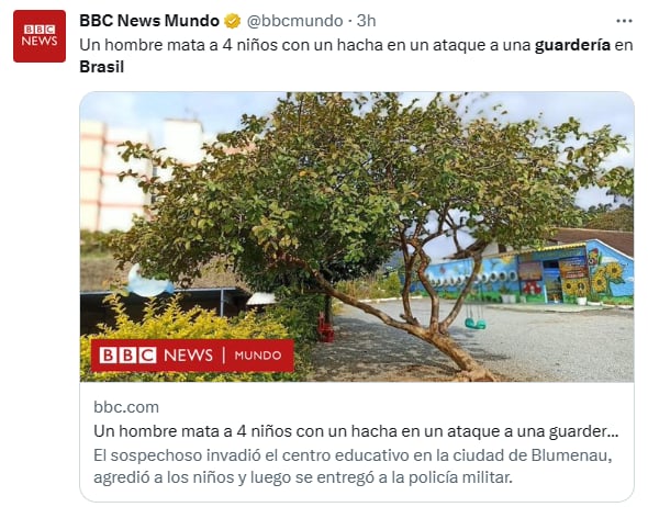 Matan niños guardería Brasil