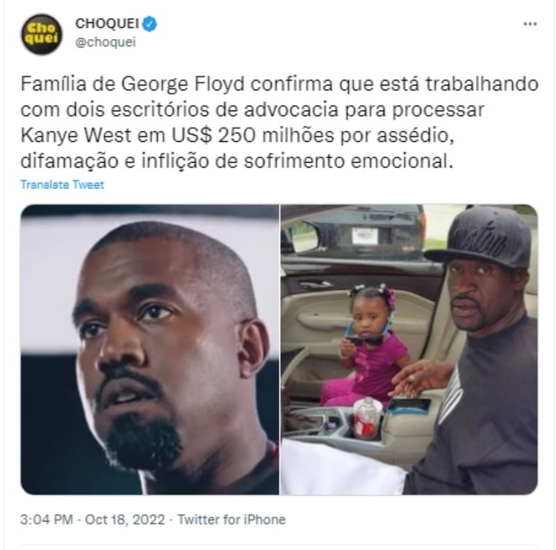 Familia George Floyd demanda Kanye West: Por un total de $ 250 millones