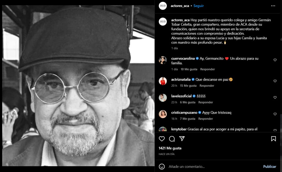Fallece Germán Tobar, famoso por haber aparecido en Betty La Fea