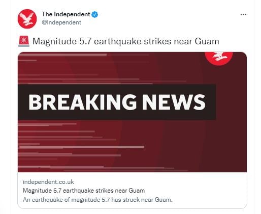 Una ligera vibración se habría sentido por el sismo en Guam