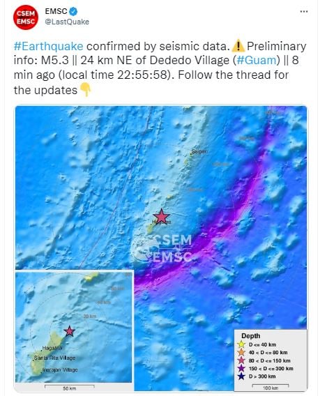 Sismo estremece a habitantes en Guam