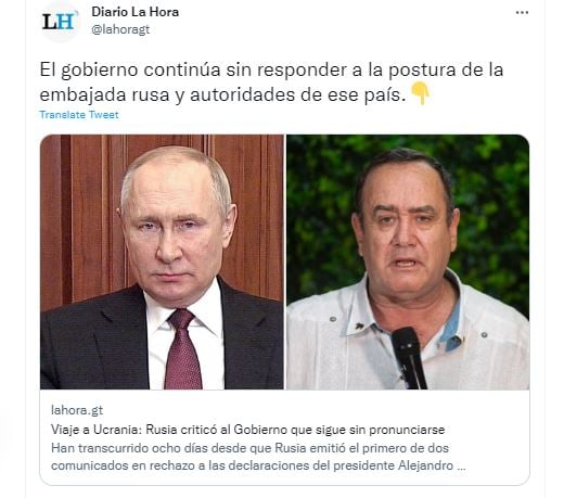 Guatemala guarda silencio sobre la presunta amenaza de Rusia