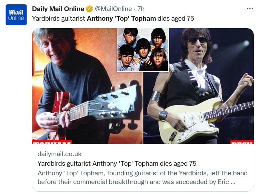 Muere Anthony 'Top' Topham