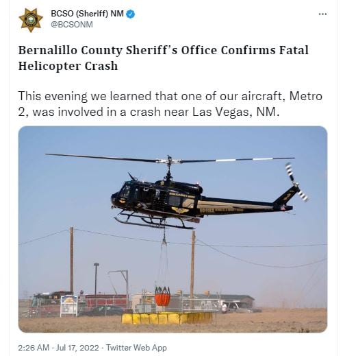 La ayuda que se ofrecía en el helicóptero que se estrelló