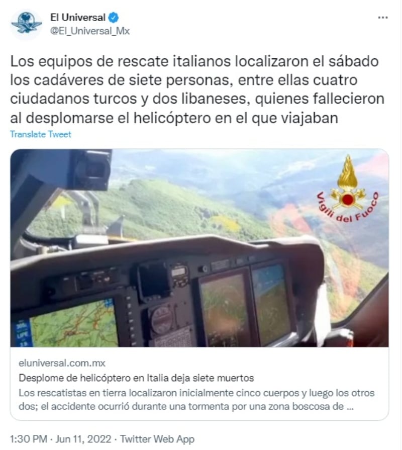 “Gran dolor y tristeza”