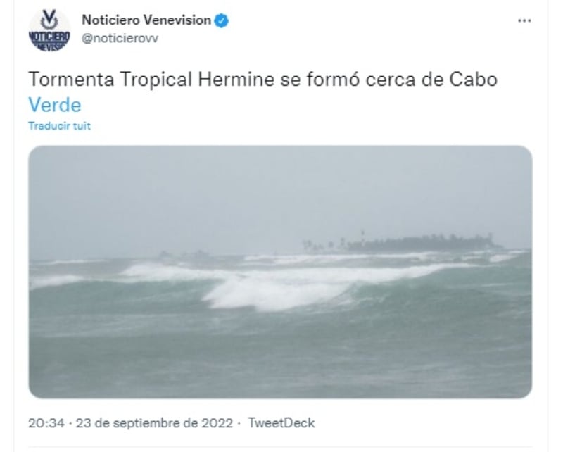 Hermine se convierte en la octava tormenta tropical
