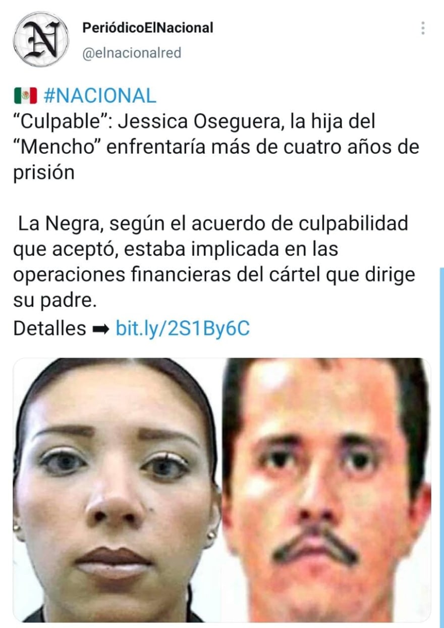 Daughter of "The Mencho", Jessica Johanna Oseguera González, La Negra, CJNG