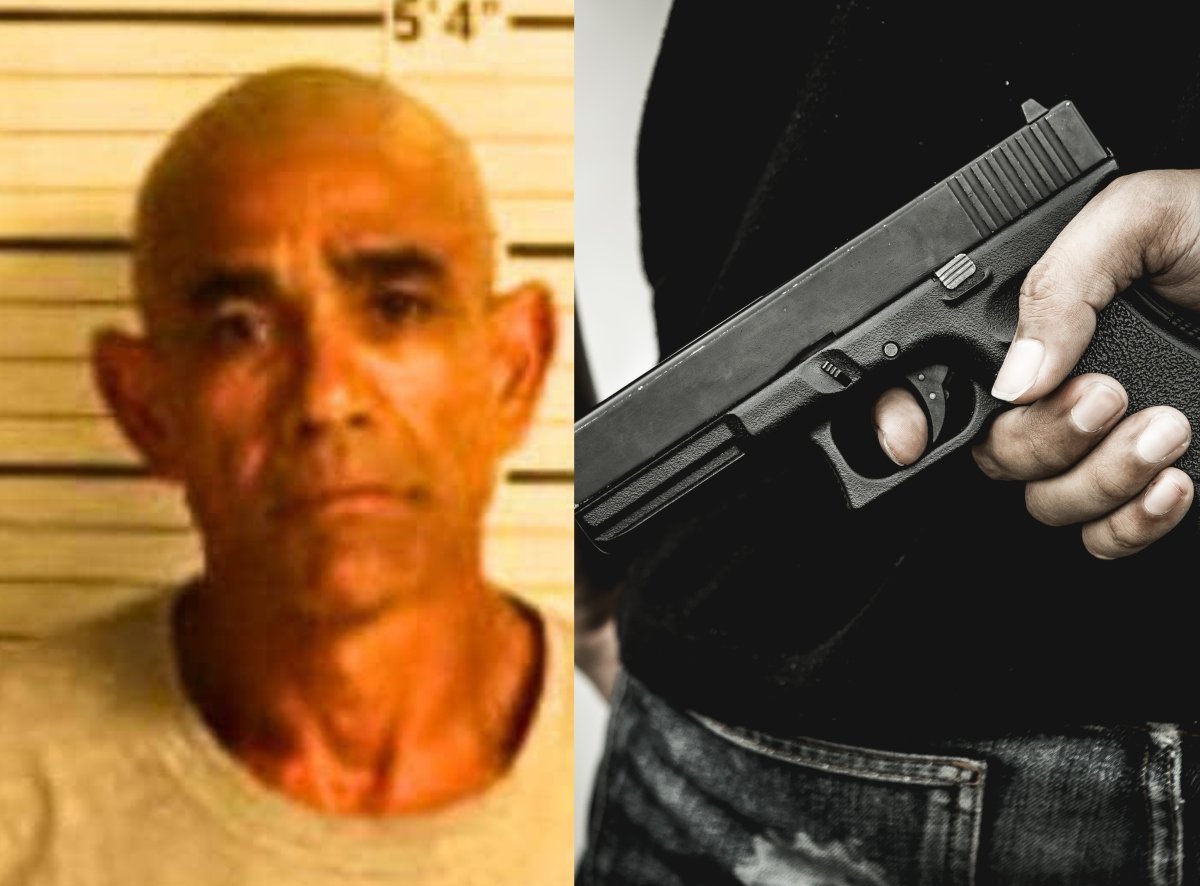 Dispara contra hermano. hombre, sujeto, rivalidad, alerta