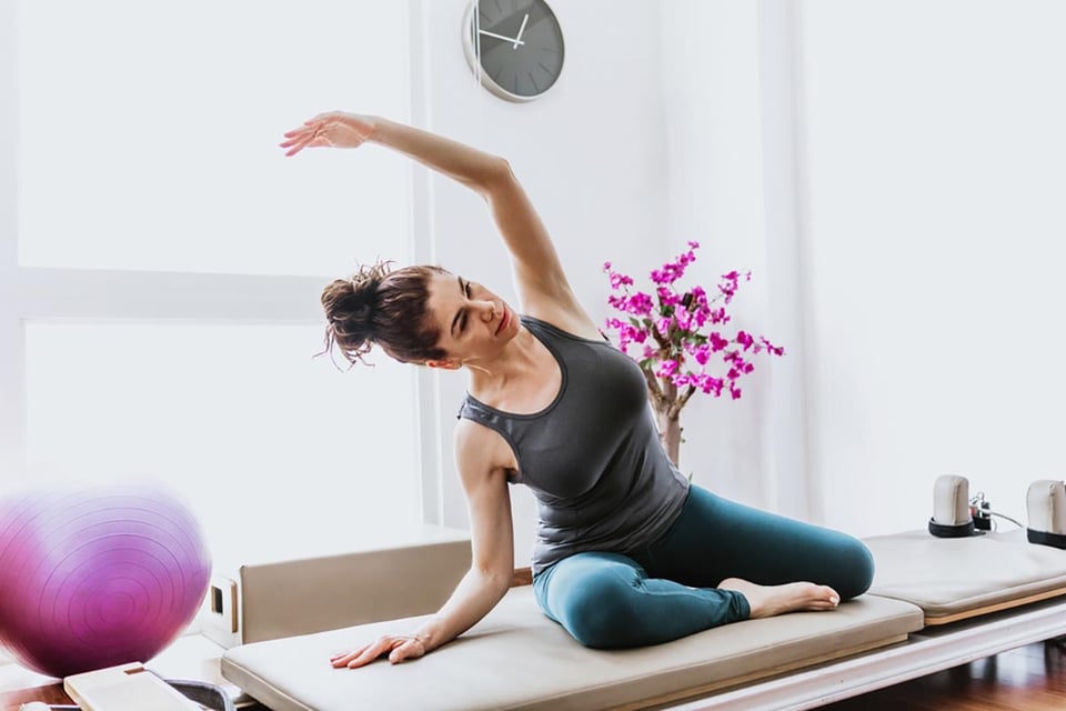 latina, woman, pilates, exercise, work