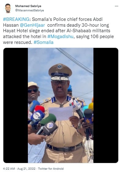 muertos ataque armado hotel Somalia