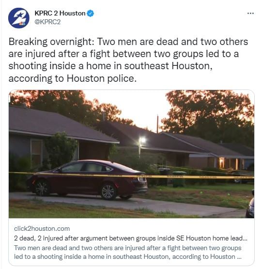 Tiroteo deja dos muertos y dos heridos en Houston