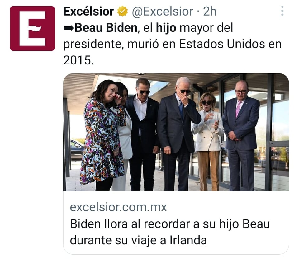 Joe Biden llora hijo