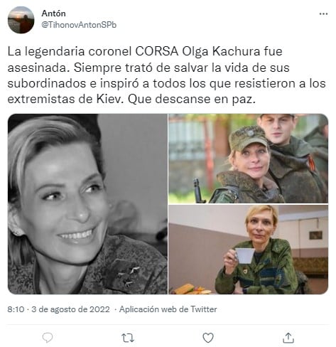 Matan primera coronel rusa