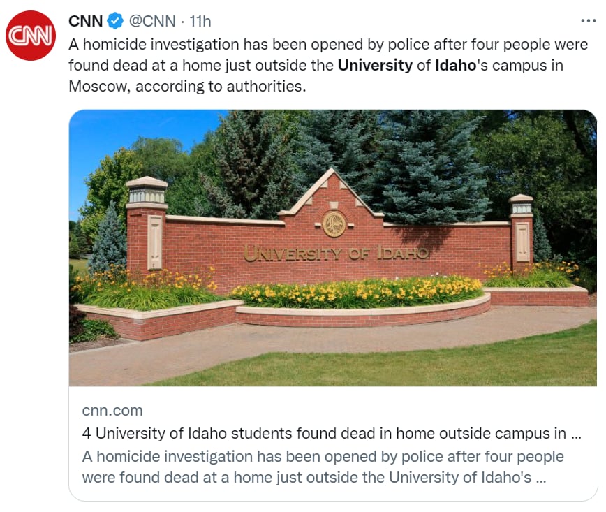 Identifican muertos Universidad Idaho