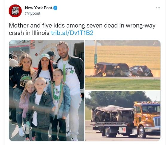 A mother and five children among the seven killed in the crash in Illinois