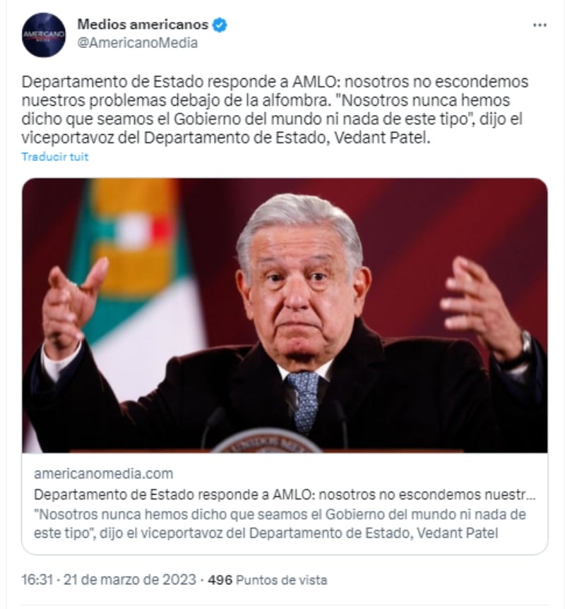 Habla del narcotráfico