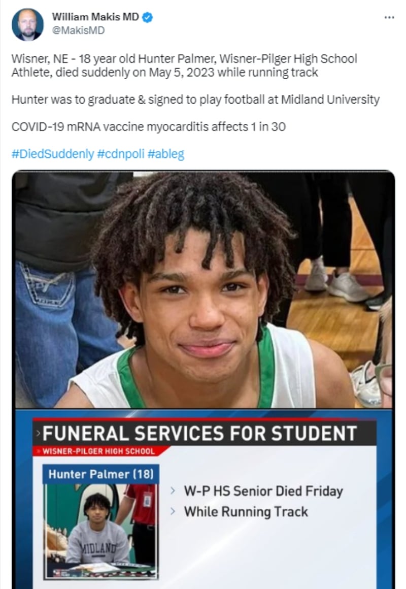 Footballer Hunter Palmer dies