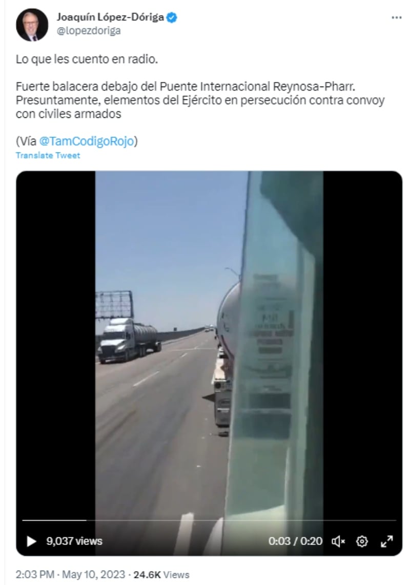 Tiroteo en puente Reynosa-Pharr