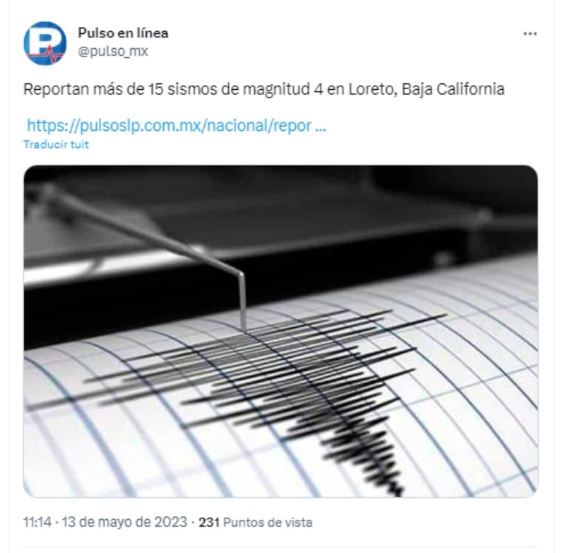 Alrededor de 15 sismos reportados