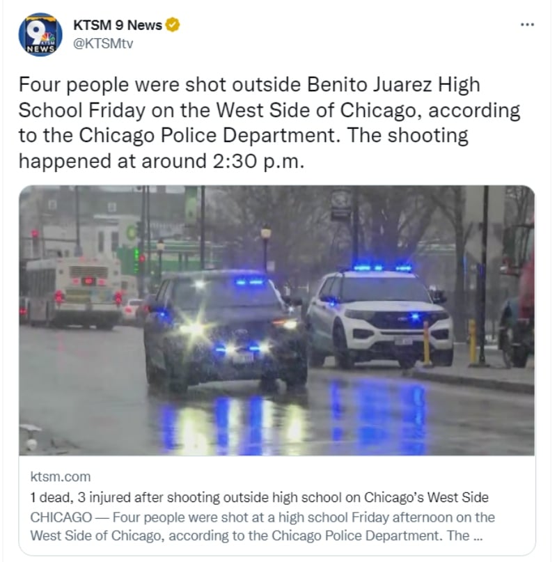 Tiroteo High School Chicago: Reportan saldo mortal