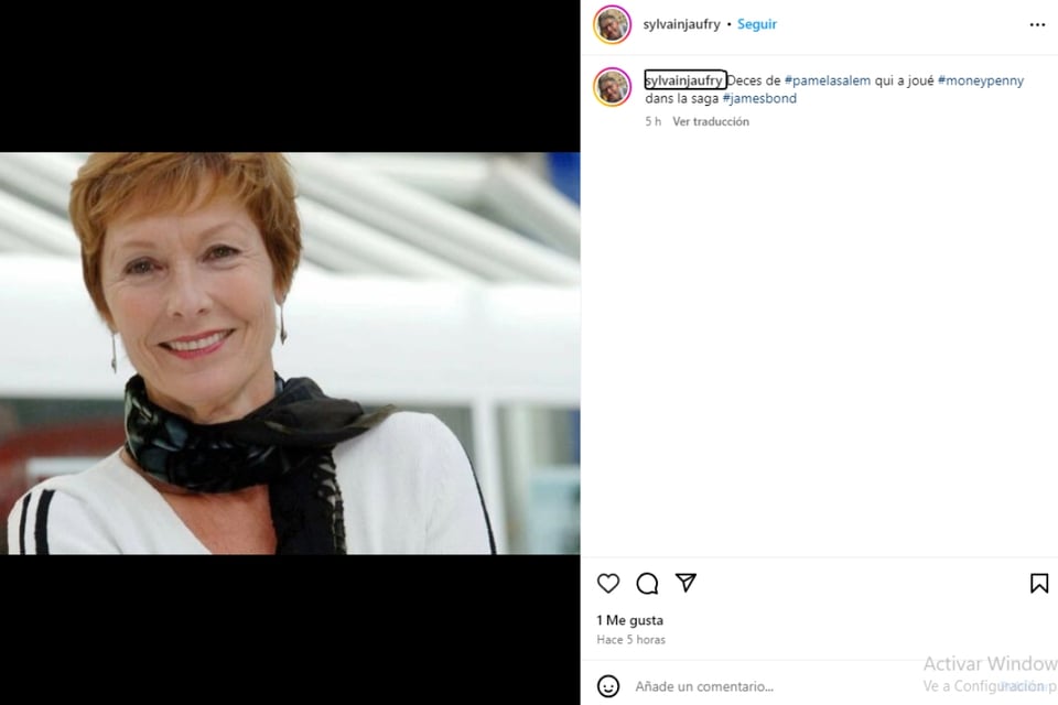 Pamela Salem, luto, James Bond, cine, MundoNOW