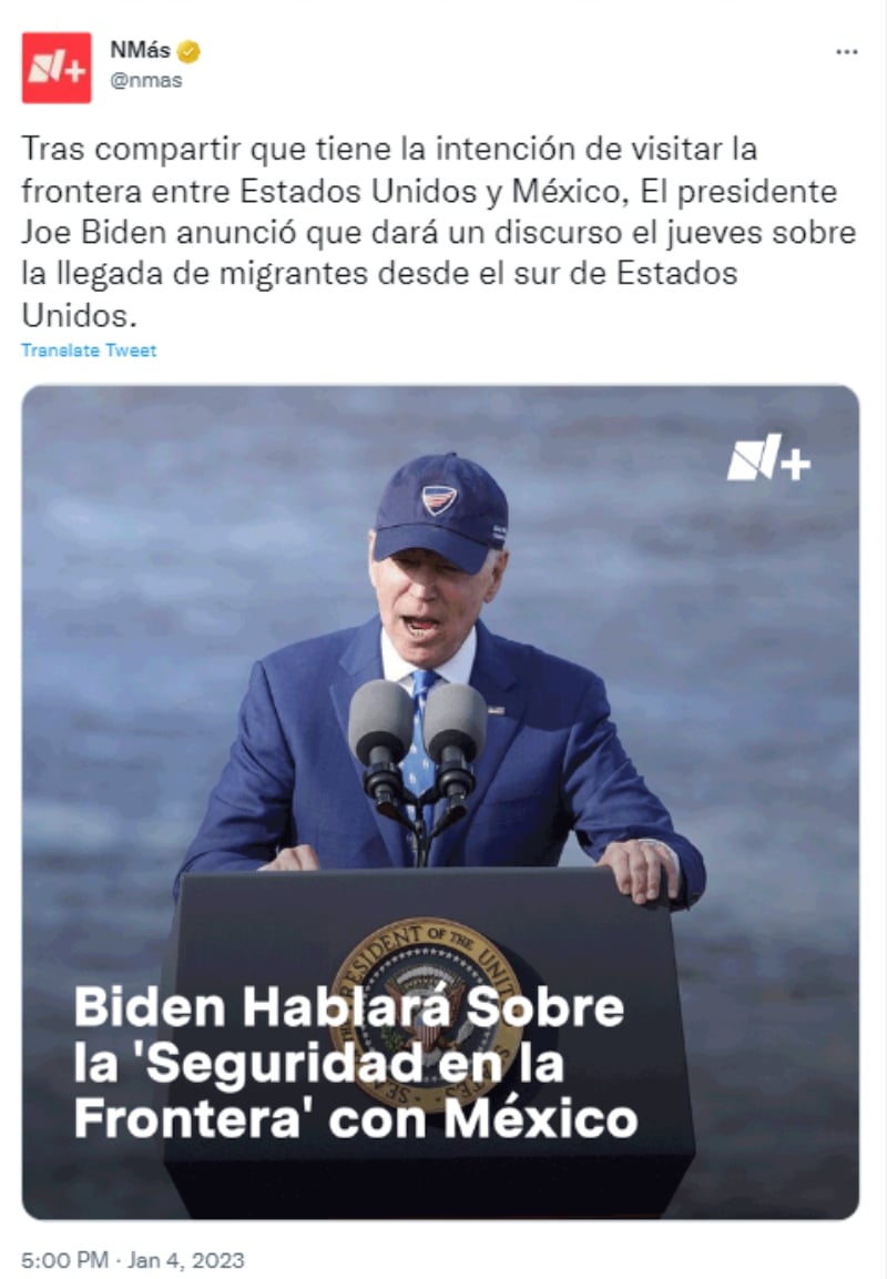 Joe Biden planea visitar la frontera