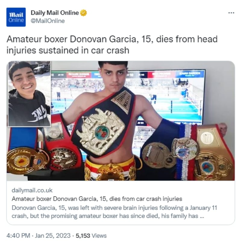 "Era amado por la comunidad del boxeo "