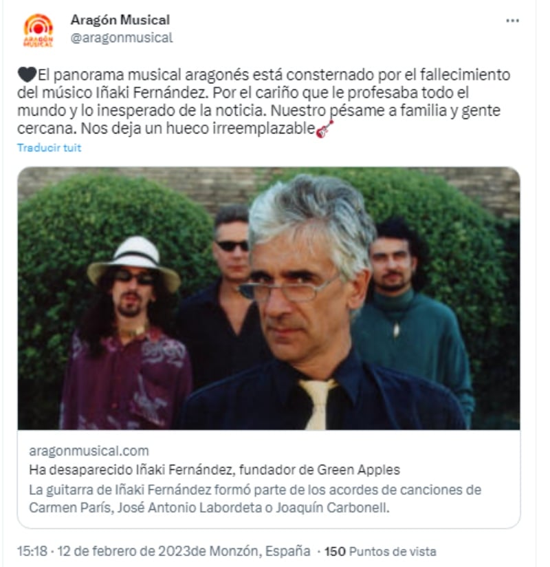 Muere cantante Iñaki Fernández: Un grande de la música