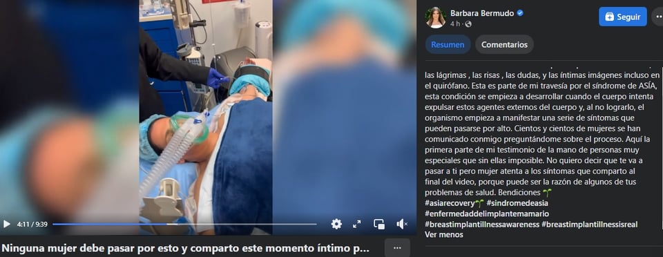 Bárbara Bermudo se somete a difícil cirugía
