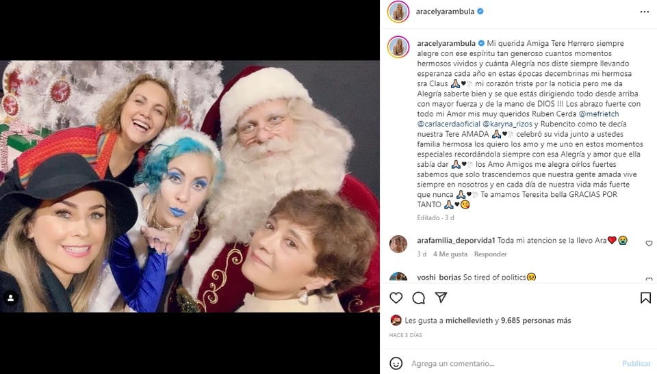 Aracely Arámbula de luto: "Mi corazón triste por la noticia"