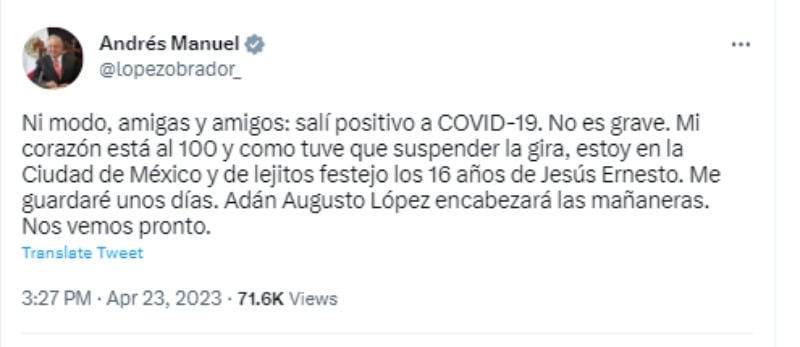 López Obrador positivo coronavirus: ¿Se encuentra grave?