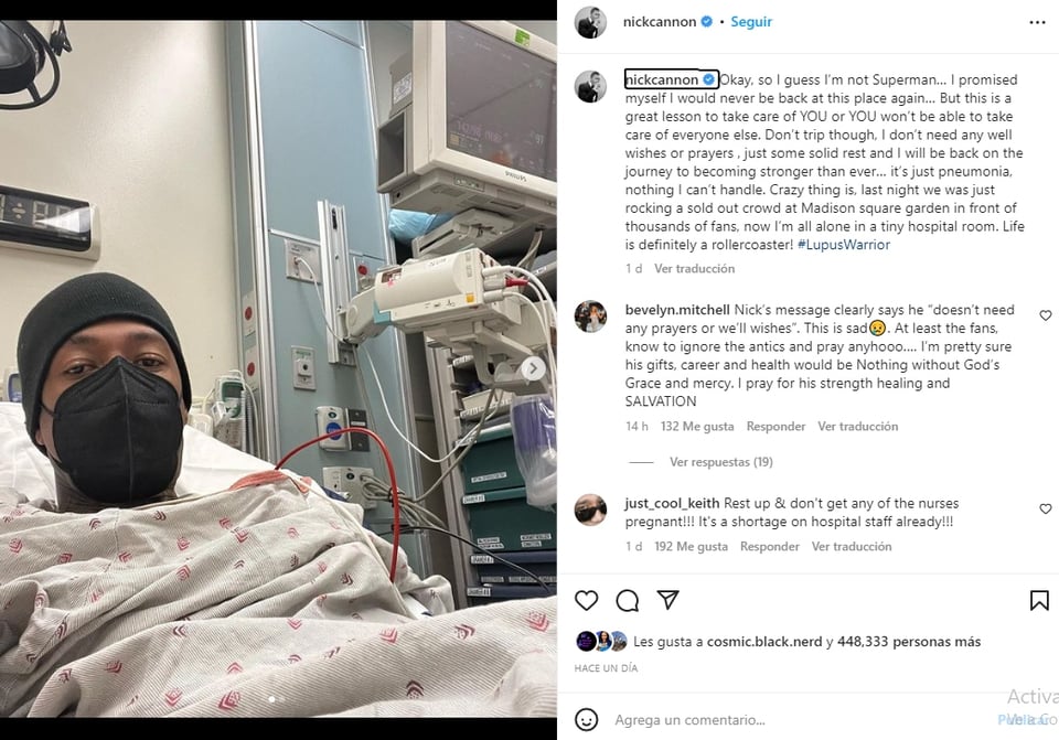Nick Cannon hospitalizado: Presenta Neumonía