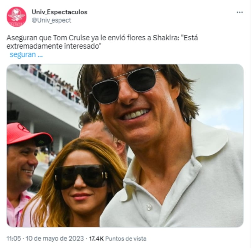 Did Tom Cruise send Shakira flowers?