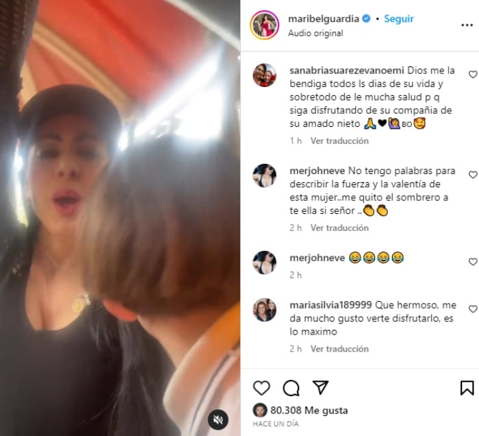Maribel Guardia video junto a su nieto