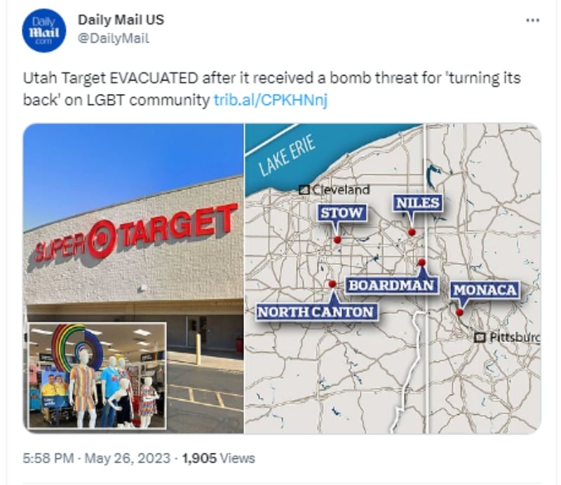 Target es evacuado por amenaza de bomba