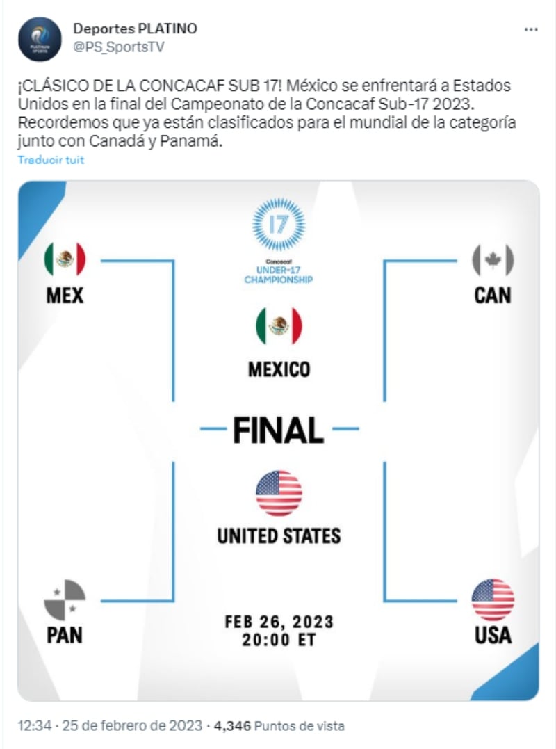 México vs Estados Unidos Gran Final Premundial Sub 17