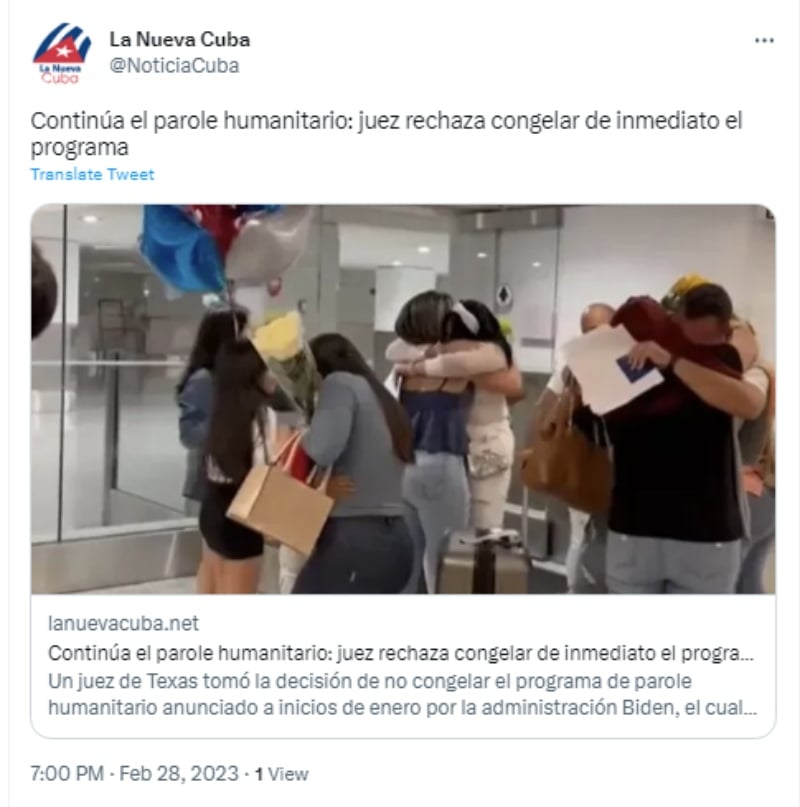 Juez decide no suspender el parole humanitario