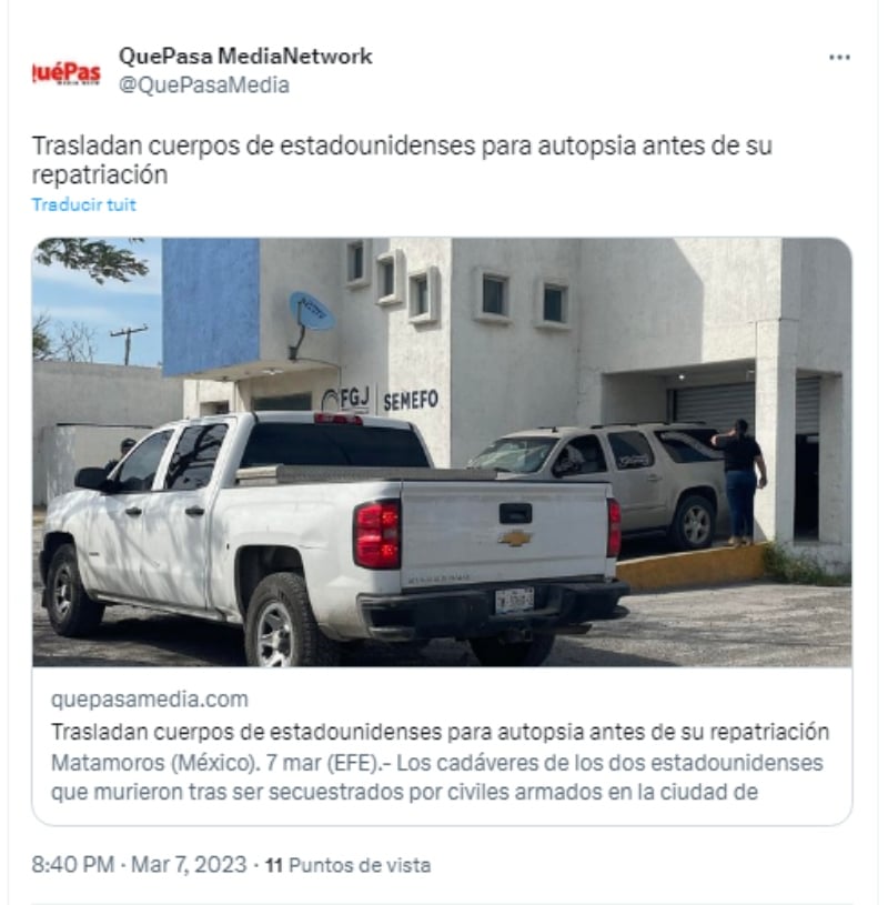Harán autopsia estadounidenses secuestrados: ¿Cómo fueron localizados?