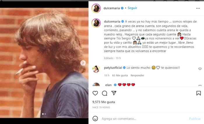 Dulce María muerte familiar