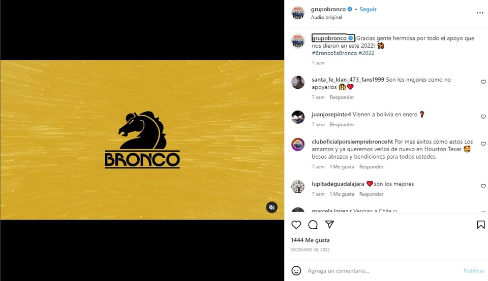 Grupo Bronco se viste de luto