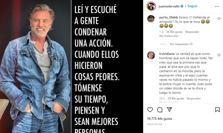 Juan Soler infidelidad Cristián