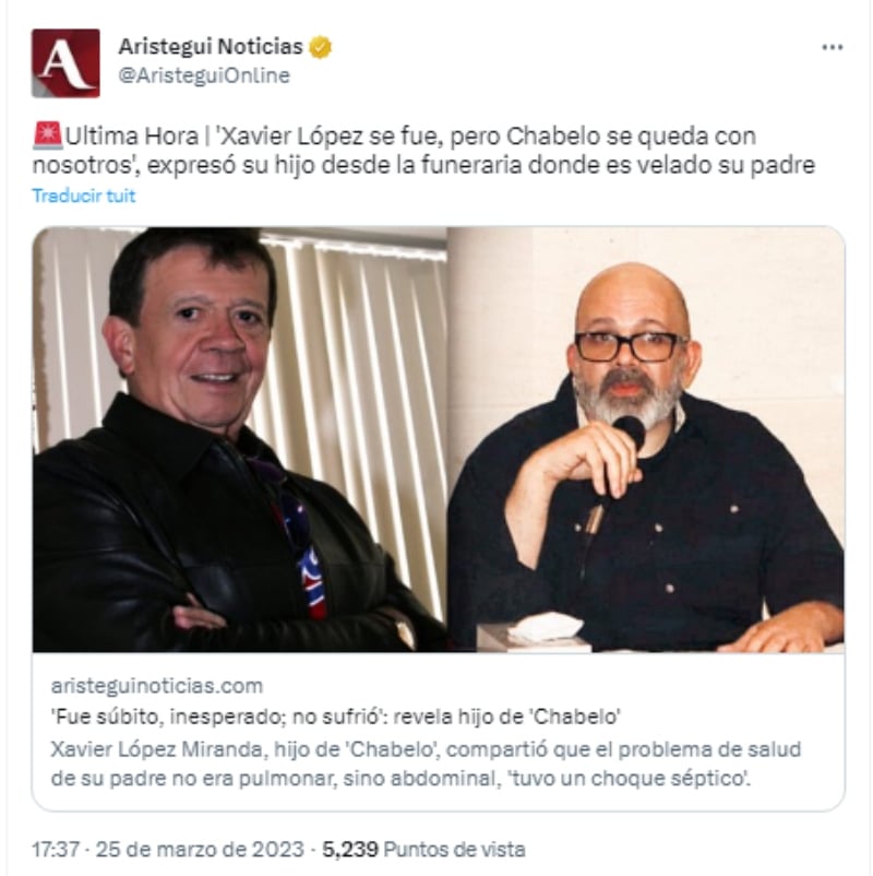 Hijo de Chabelo rompe el silencio