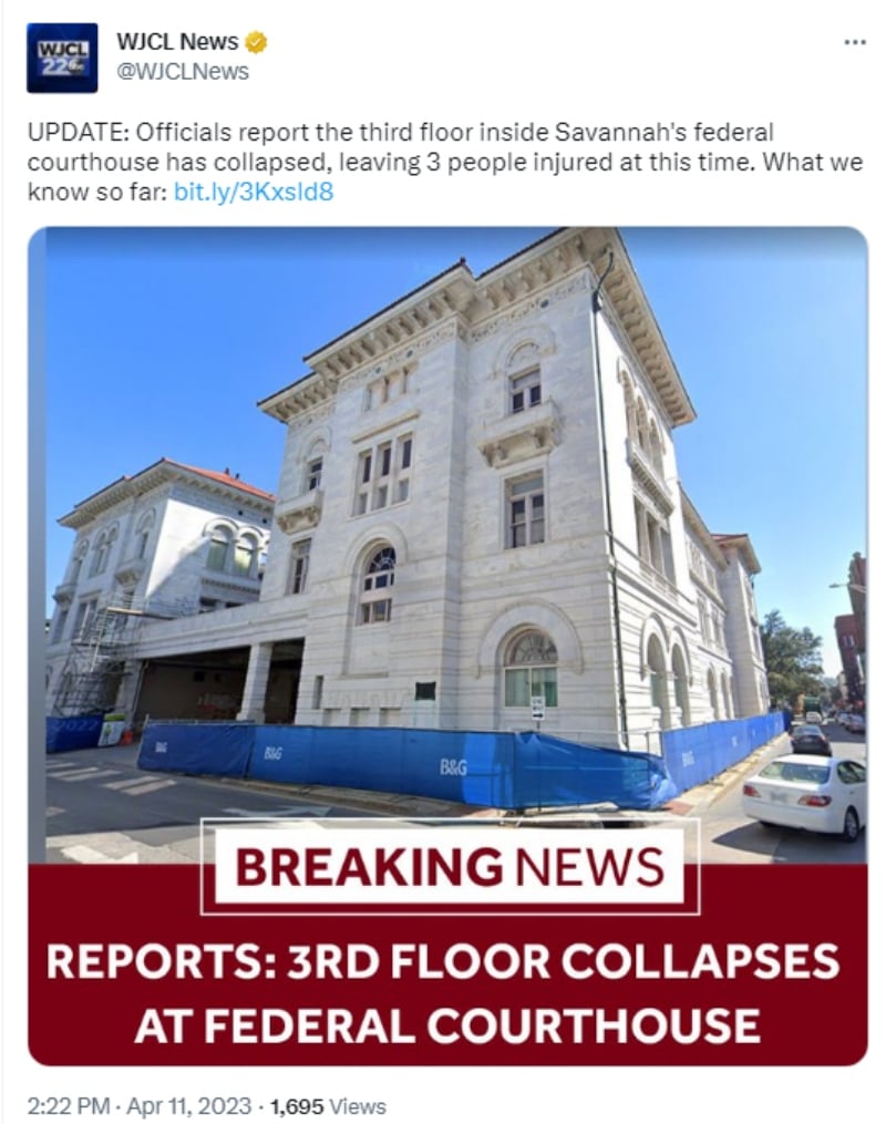 Reportan derrumbe de piso en edificio Savannah