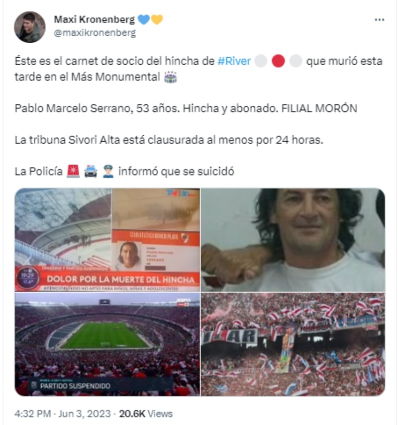 Muere aficionado en pleno estadio