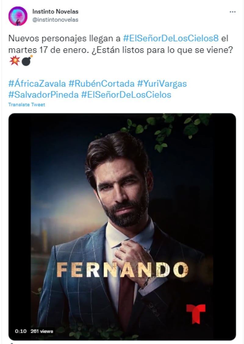 Rubén Cortada El Señor Cielos: ¿Tu personaje, Fernando Aguirre, cuéntame acerca de las características?