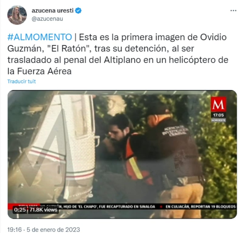 First photos of the arrest of Ovidio Guzmán