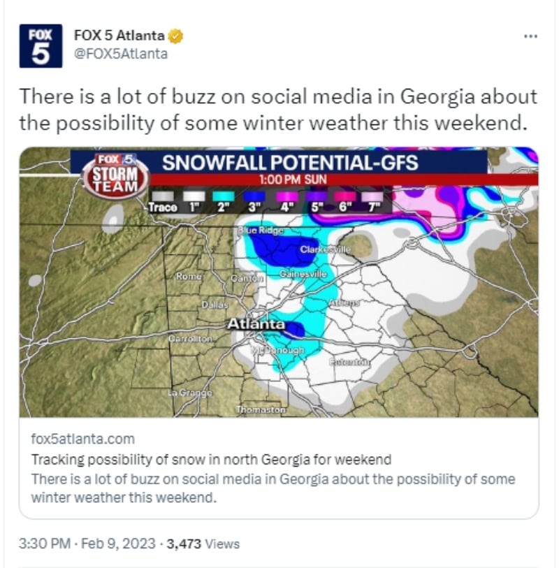 Pronostican caída nieve en Georgia