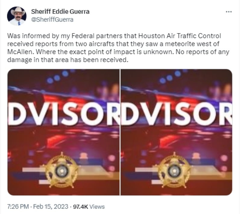 Caída Meteorito Texas: Reciben llamadas de residentes