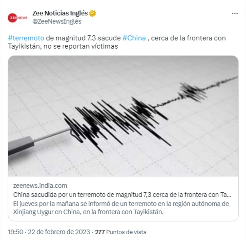 Registran terremoto de 6.8 en Tayikistán